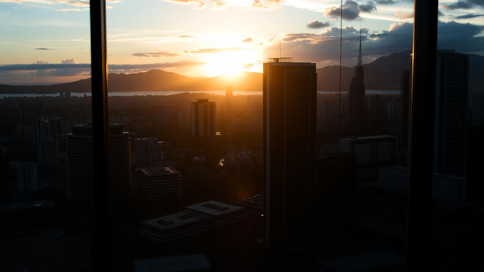 Amanhecer sobre a cidade, simbolizando a retomada após a crise